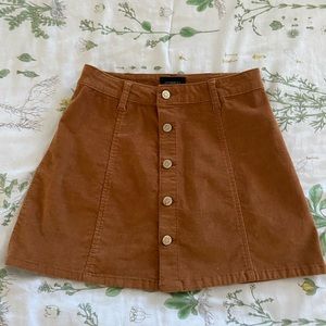 Brown/ tan corduroy button down skirt from Macys xs